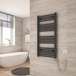 Badheizkörper Elektrisch Handtuchwärmer mit Digitalem Thermostat mit Timer-Funktion Gerade