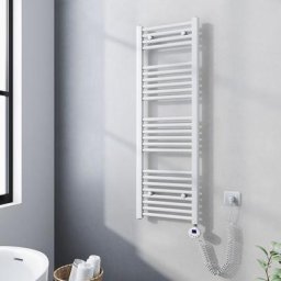 Elektrischer Handtuchtrockner Weiß Badheizkörper mit 500W digital Thermostat 120x40cm Weiß