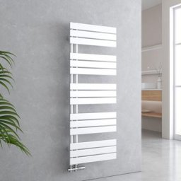 Badheizkörper Flach 1320x500 mm Weiß, Handtuchwärmer für Badezimmer Handtuchtrockner, Panel