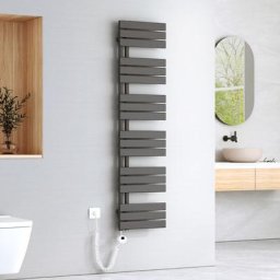 EMKE Badheizkörper Elektrisch mit Thermostat, Handtuchheizkörper Elektrisch Panel Handtuchhalter
