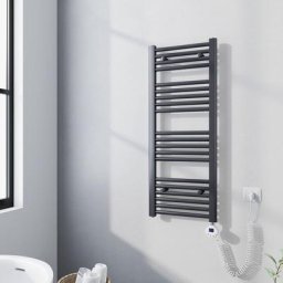 Elektrischer Handtuchtrockner mit 300W digital Thermostat 100x40cm Anthrazit Badheizkörper