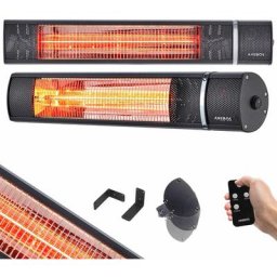 Infrarot Heizstrahler Heizer Infrarotstrahler Terrassenheizer 2000W Schwarz - Schwarz - Arebos