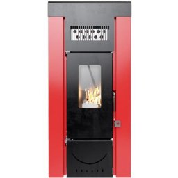 Pelletöfen made in Italy - Niagara 14 kW - erhitzt bis zu 130 m² - rot