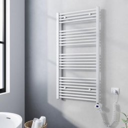 Elektrischer Handtuchtrockner Weiß Badheizkörper mit 600W digital Thermostat 120x60cm Weiß