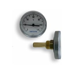 Zeiger -Thermometer 1/2 - 63 mm - rund, Tauchlänge 40 mm, 0 - +120 Grad