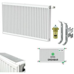 Universalheizkörper Kompakt Ventilheizkörper 6 Anschlüsse T22 500x1800-2689W - Reinweiß Ral 9016