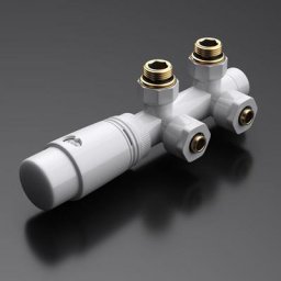 Design Anschlussventil für Heizkörper mit Thermostat Weiß Mittelanschluss 187 mm - Doporro