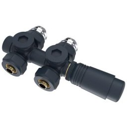 Multiblock Set für Heizkörper Anschlussarmatur mit Thermostat 50mm Ventil-Armaturen Heizungszubehör