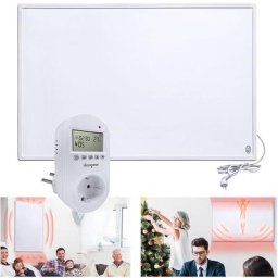 Wärmewellen Infrarotheizung 1000W mit Thermostat Wandheizung Elektroheizung Wand- Deckenmontage
