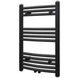 Handtuchheizkörper Warmwasser Gebogen Schwarz 500x764 mm Vidaxl Schwarz