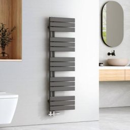 Badheizkörper Anthrazit Flach 1320x400 mm, Handtuchwärmer für Badezimmer Handtuchtrockner, Panel