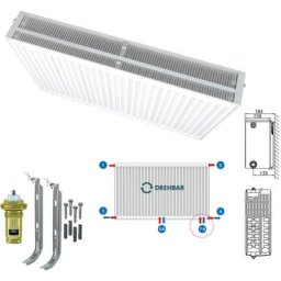 Typ 33 Universalheizkörper Ventilheizkörper Mittelanschluss mit 8 Anschlüssen 700 x 500 (HxB)-1356w