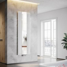 Design Heizkörper Vertikal 1800 Paneelheizkörper mittelanschluss Röhrenheizkörper mit Spiegel Weiß