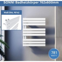 SONNI Badheizkörper Handtuchhalter Weiß Handtuchwärmer Panel Handtuchtrockner,76x60cm