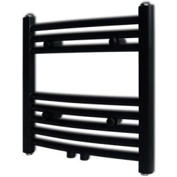 Handtuchheizkörper Warmwasser Gebogen Schwarz 480x480 mm Vidaxl Schwarz