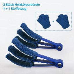 2 Stück Heizkörperbürste Reinigungsbürste Mikrofaser waschbar abnehmbaren Lamellenreiniger,