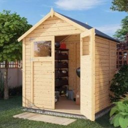 Alpholz - Gerätehaus Alisha aus Fichten-Holz Gartenhaus mit 14mm Wandstärke Holzhaus inklusive
