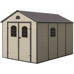 Gartenhaus aus Harz Gardiun Alessia d - 8,82 m² 366x241x238 cm mit Boden und Fenster Beige
