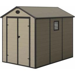 Gartenhaus aus Harz Gardiun Graciella Ecru/Braun 5,23 m² Auß. 278x188x225 cm