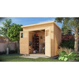 Alpholz - Gerätehaus Mollie aus Fichten-Holz Gartenhaus mit 14mm Wandstärke Holzhaus inklusive