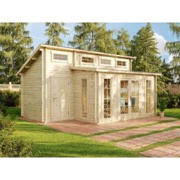 Alpholz - Gartenhaus Lausitz-40 iso aus Massiv-holz Gerätehaus Garten Holzhaus inkl.