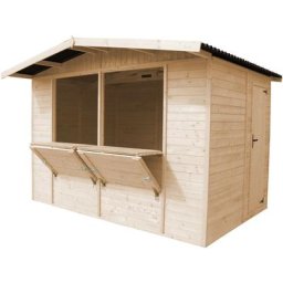 M150 Holz Gartenhaus, Marktbude Holz, Qualitäts Schiffslatten Kiefern Fichte Verkaufsstand Holzhaus