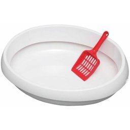 Tablett, Ständer, Katzentoilette, Abnehmbarer Rand, Glatte Innenseite, Kompakt, Inklusive Schaufel,