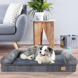 Orthopädisches Grosse Hunde Hundebett, Ergonomisches Hundesofa mit Schaumkissen und Erhöhte Ränder