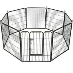 Tectake - Welpenauslauf 8-eckig - Freilaufgehege, Freigehege, Welpengitter - 80 cm - grau