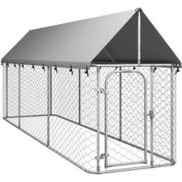 Vidaxl - Outdoor-Hundezwinger mit Dach 400x100x150 cm Silber