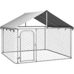 Vidaxl - Outdoor-Hundezwinger mit Dach 200x200x150 cm Silber