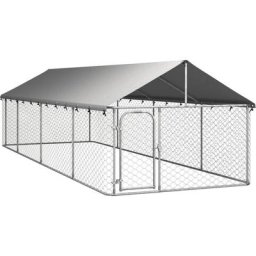 Vidaxl - Outdoor-Hundezwinger mit Dach 600x200x150 cm Silber