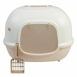 Iris Ohyama, Geschlossene Katzentoilette aus Kunststoff mit Schaufel, Desodorierungsfilter,