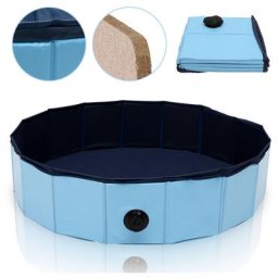 Hundepool Schwimmbecken Kleber Hundebecken Faltbarer Swimmingpool 8020CM - Blau - Randaco