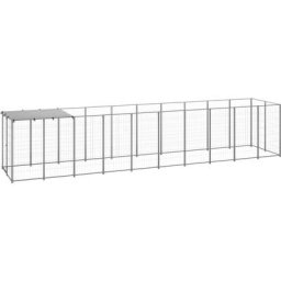 Vidaxl - Hundezwinger Silbern 6,05 m² Stahl Silber