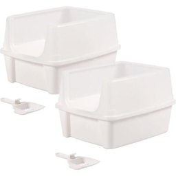 Tablett, Kunststofftoilette mit Tragegriff und Schaufel, B48,5 x T38 x H30 cm, 2er-Set, Erhöhte