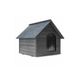 Roe Furniture - xxxl Hundehütte Holz Hundehütte Massiv Wetterfest Echtholz isolierte grau (en)