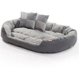 Hundebett Hundekissen Hundekorb Haustierbett Matte Hundesofa Dunkelgrau/Grau 85x70x20 cm