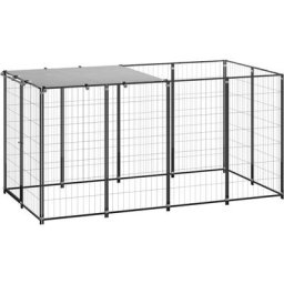 Vidaxl - Hundezwinger Schwarz 2,42 m² Stahl Schwarz