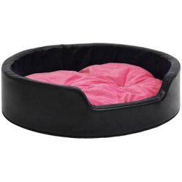Hundebett Schwarz-Pink 99x89x21 cm Plüsch und Kunstleder vidaXL - Schwarz