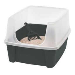 Tablett, Kunststofftoilette mit Tragegriff und Schaufel, B48,5 x T38 x H30 cm, Einheit, erhöhter