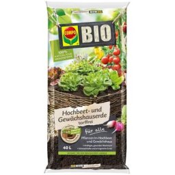 Bio Hochbeet- und Gewächshauserde 40 l Blumenerde Gartenerde Gemüseerde - Compo