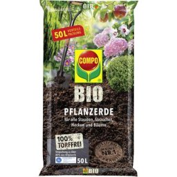 Bio Pflanzerde für Garten- und Zierpflanzen, Sträucher, Büsche und Gehölze, Torffrei,