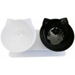 Senderpick - Katzennapf Katzenschüssel Hundenapf Futternapf Näpfe Kunststoff Doppelschale Bowl