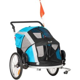 2-in-1 Hundeanhänger klappbar Haustier Fahrradanhänger Hundetransporter Hunde Fahrrad Anhänger