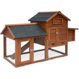 Alice's Garden - galinette Holz-Hühnerstall, 3 Hühner, Hühnerkäfig mit Gehege - Holzfarben
