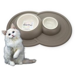Garpet - Futterstation Katze Hund 2 Näpfe Katzenbar rutschfest Futterbar Hundebar Futternapf