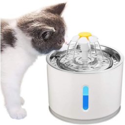 2.4L Haustier Wasserspender Katzenbrunnen mit led Nachtlicht Automatischer Trinkbrunnen