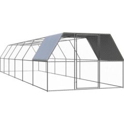 Vidaxl - Outdoor-Hühnerkäfig 3x12x2 m Verzinkter Stahl Silber