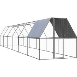 Vidaxl - Outdoor-Hühnerkäfig 2x12x2 m Verzinkter Stahl Silber